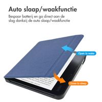 imoshion Canvas Sleepcover Bookcase met stand Kobo Libra 2 / Tolino Vision 6 - Donkerblauw