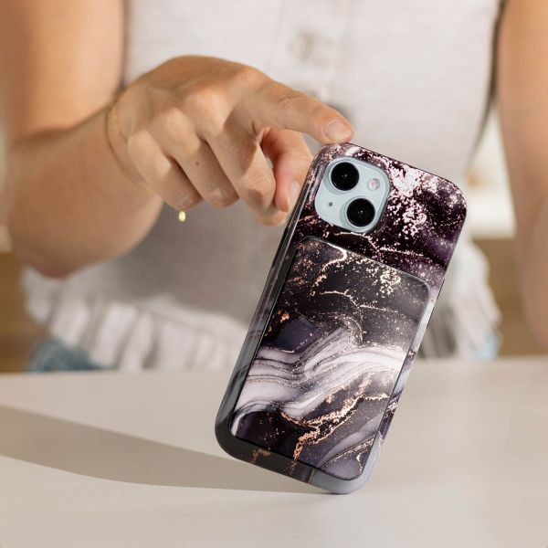 Selencia Vivid Powerbank 5,000 mAh - Wireless Powerbank - MagSafe and Qi - Black / Chic Marble Black