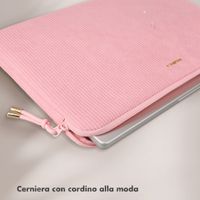 Selencia Corduroy Laptop hoes 15-16 inch - Laptopsleeve - Soft Blush