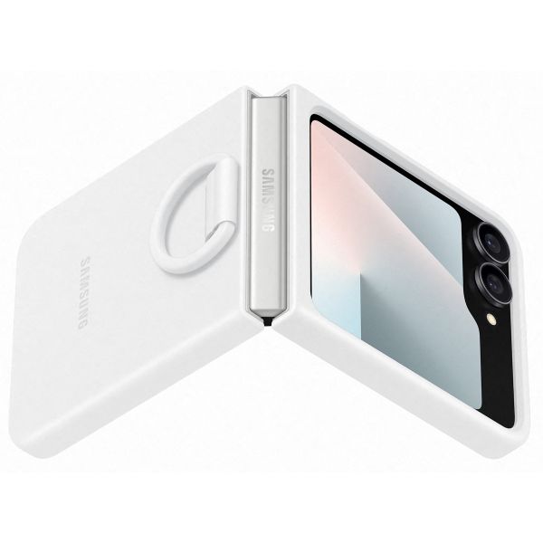 Samsung Originele Silicone Cover Ring Samsung Galaxy Z Flip 6 / Flip 7 FE - White
