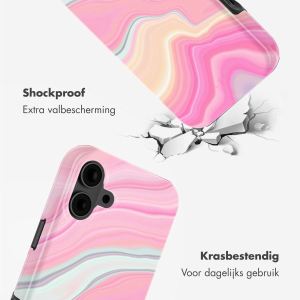 Selencia Vivid Tough Backcover met MagSafe Apple iPhone 16 - Pastel Lipstick Marble