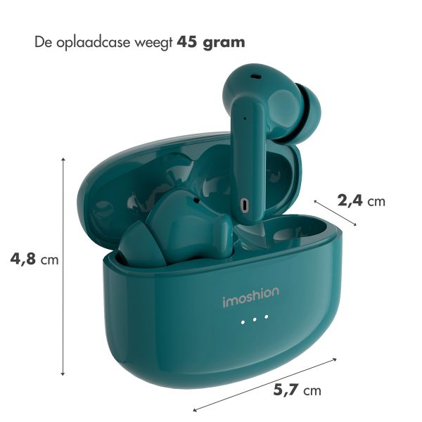 imoshion Aura Pro Draadloze In-ear Oordopjes - Active Noise Cancelling (ANC) - Petrol Green
