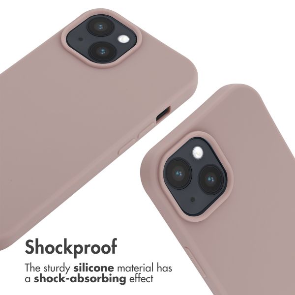 imoshion Silicone Case with Strap Apple iPhone 15 - Sand Pink