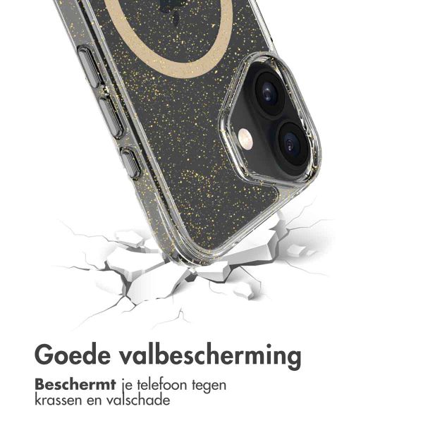 imoshion Clear Glitter Backcover met MagSafe Apple iPhone 16 - Goud