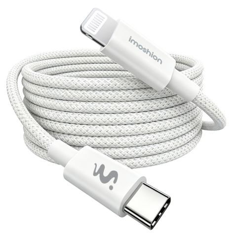 imoshion Braided USB-C naar Lightning kabel 30W - 2 meter - Wit