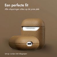 Accezz Echt Leren Case  Apple Airpods 1 / 2 - Taupe