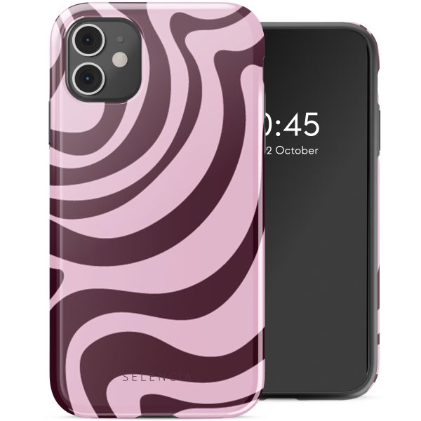 Selencia Vivid Tough Backcover iPhone 11 - Wavy Swirl Pink Plum