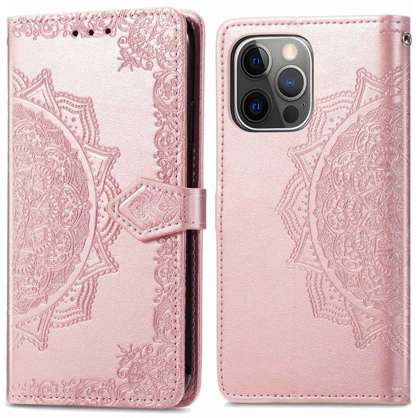 imoshion Mandala Bookcase iPhone 13 Pro - Rosé Goud