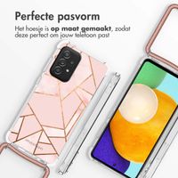 imoshion Design hoesje met koord Samsung Galaxy A52(s) (5G/4G) - Grafisch Koper - Roze / Goud