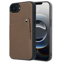 Selencia Riva Backcover met Pashouder Apple iPhone 16e - Mocha Brown
