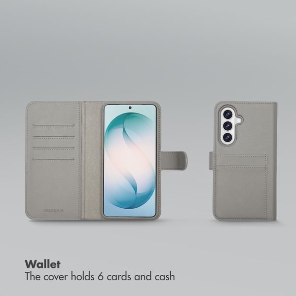 Selencia Olyn Detachable Bookcase with MagSafe Samsung Galaxy S26 Plus - Grey