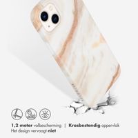 Selencia Aurora Fashion Backcover iPhone 14 Plus - Duurzaam hoesje - 100% gerecycled - Wit Marmer