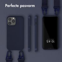 Selencia Siliconen hoesje met afneembaar koord Apple iPhone 13 Pro Max - Donkerblauw