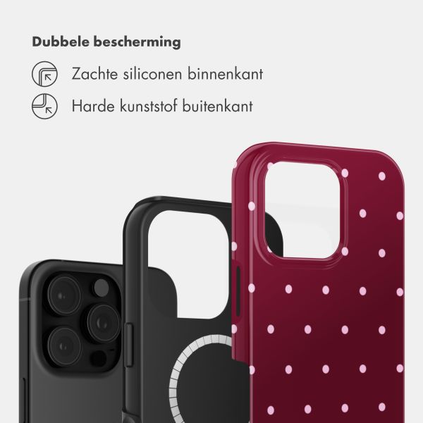 Selencia Vivid Backcover met MagSafe Apple iPhone 16 Pro Max - Happy Dots Burgundy