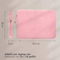 Selencia Corduroy Laptop hoes 15-16 inch - Laptopsleeve - Soft Blush