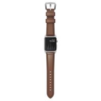 Nomad Traditional Band van leder Apple Watch Series 1 t/m 10 / SE / Ultra (2) (44/45/46/49 mm) - Bruin/Zilver