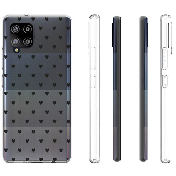 imoshion Design hoesje Samsung Galaxy A42 - Hartjes - Zwart