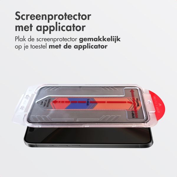 Accezz Gehard Glas Privacy Screenprotector + Applicator Apple iPhone Duo