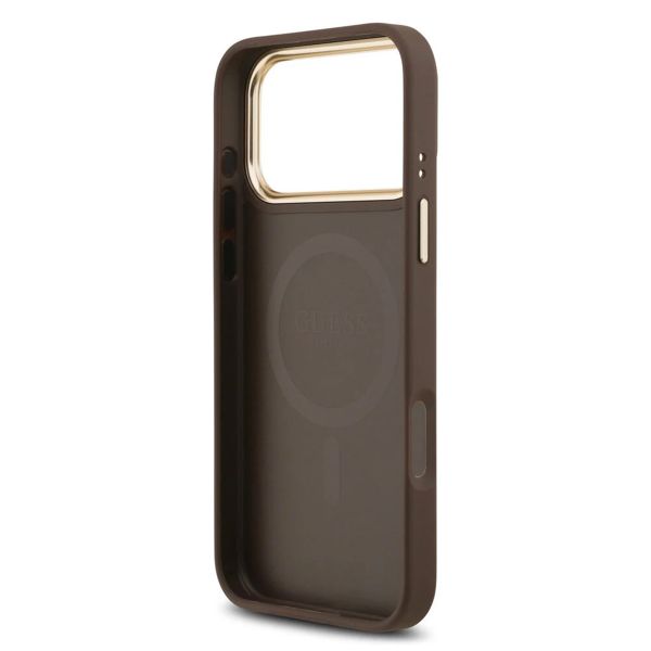 Guess Classic 4G Logo Backcover met MagSafe Apple iPhone 17 Pro Max - Bruin