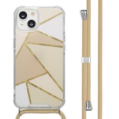 imoshion Design hoesje met koord Apple iPhone 14 - Beige Graphic