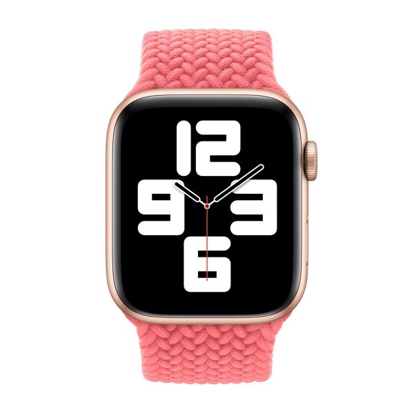 Apple Gevlochten solobandje Apple Watch | 38/40/41/42 mm - Maat 6 - Pink Punch