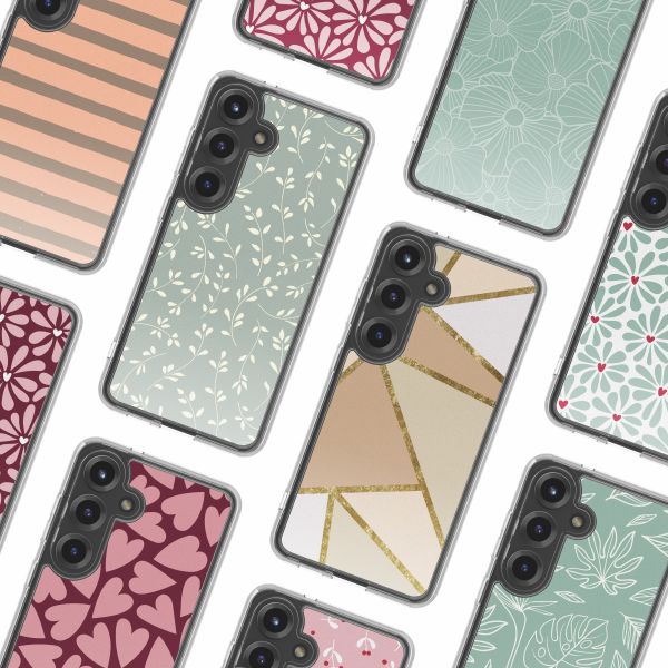 imoshion Design hoesje Samsung Galaxy S25 - Smoke Green Flowers