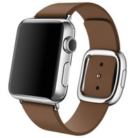 Apple Leather Band Modern Buckle Apple Watch Series 1 t/m 9 / SE (38/40/41 mm) | Series 10 / 11 (42 mm) - Maat M - Bruin