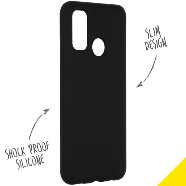 Accezz Liquid Silicone Backcover Huawei P Smart (2020) - Zwart