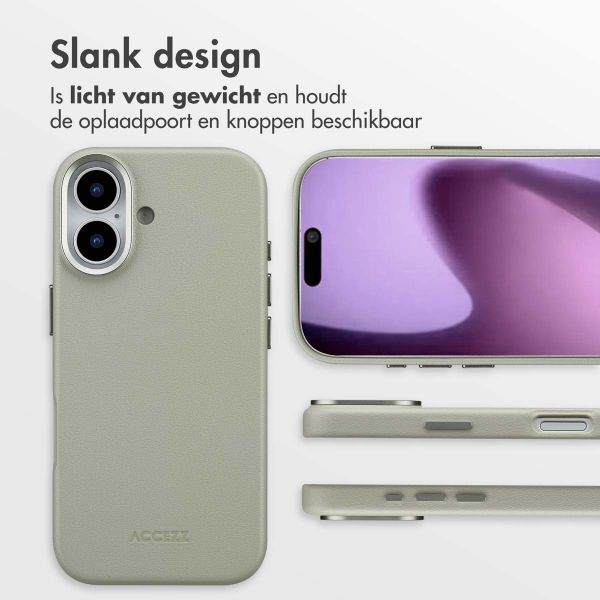 Accezz MagSafe Leather Backcover Apple iPhone 17 - Light Grey