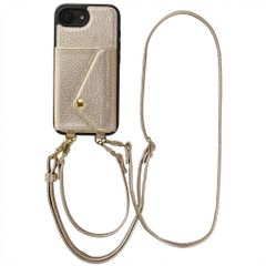 Selencia Sera Phone Case with Cord and Envelope Card Holder Apple iPhone 17e / 16e - Champagne