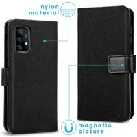 imoshion Luxe Canvas Bookcase Samsung Galaxy A72 - Zwart