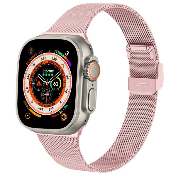 imoshion Milanees vouwbandje Apple Watch Series 1-10 / SE / Ultra (2) - 42/44/45/46/49 mm - Roze