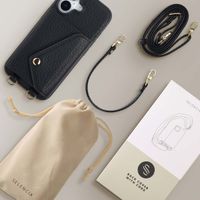 Selencia Sera Phone Case with Cord and Envelope Card Holder Apple iPhone 17 - Black