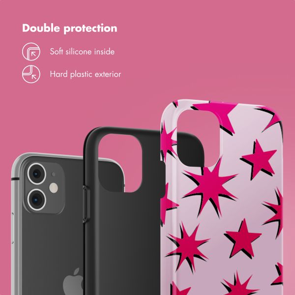 Selencia Vivid Back Cover Apple iPhone 11 - Stars Rubine Red Light Pink