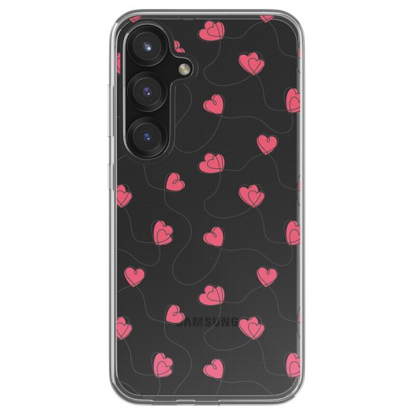 imoshion  Design hoesje Samsung Galaxy S25 - Dusty Rose Connected Hearts