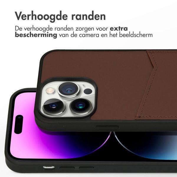 Accezz Premium Leather Card Slot Backcover Apple iPhone 14 Pro Max - Bruin