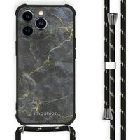 imoshion Design hoesje met koord iPhone 13 Pro - Black Marble