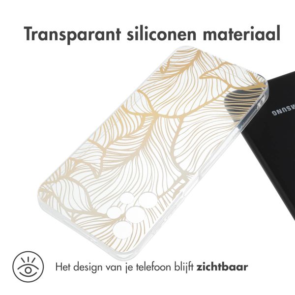 imoshion Design hoesje Samsung Galaxy A13 (4G) - Golden Leaves Transparant