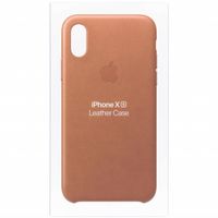 Apple Leather Backcover iPhone Xs - Saddle Brown