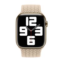 Apple Gevlochten solobandje Apple Watch Series 1 - 9 / SE (38/40/41 mm) | Series 10 / 11 (42 mm) - Maat 7 - Beige