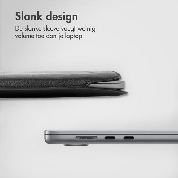 Accezz Leather Laptop hoes Apple MacBook 15 inch - Laptopsleeve - Zwart