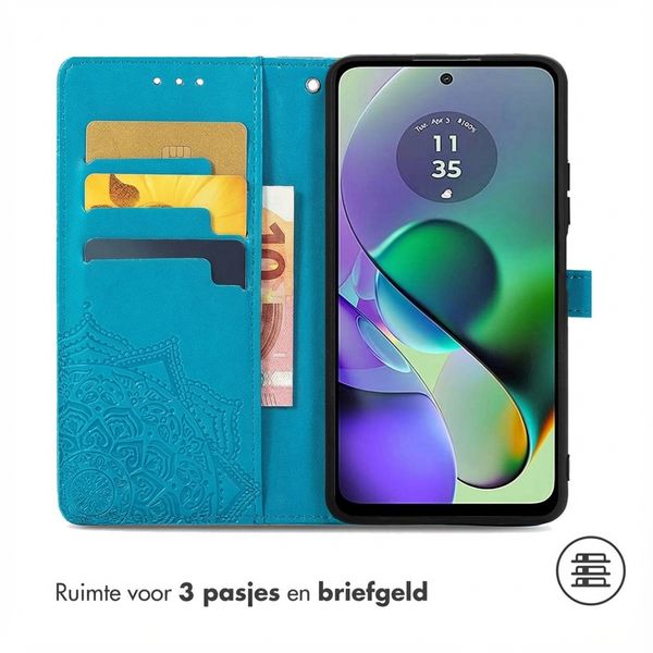 imoshion Mandala Bookcase Motorola Moto G54 - Turquoise