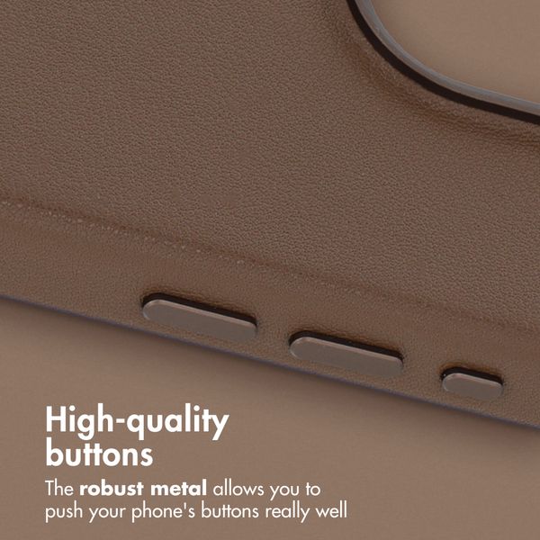 Accezz Leather Back Cover with MagSafe Apple iPhone 15 Pro - Coffee Brown