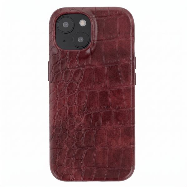 Selencia Croco Backcover met MagSafe Apple iPhone 15 - Burgundy