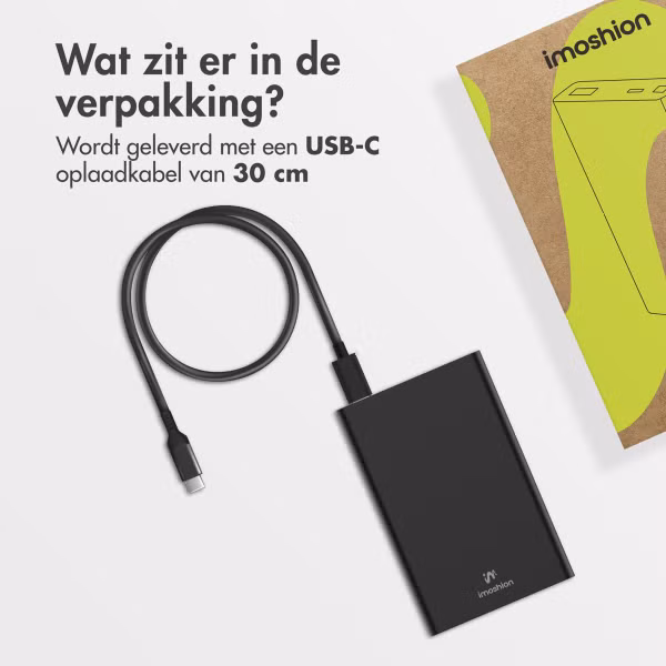imoshion Ultra Series Aluminium Powerbank 10.000 mAh - Quick Charge en Power Delivery - Black