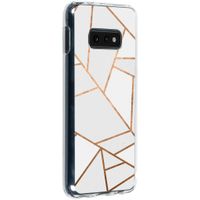 Design Backcover Samsung Galaxy S10e - Grafisch Wit / Koper