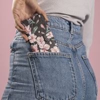 imoshion Design Softcase Bookcase Samsung Galaxy A72 - Blossom Watercolor Black