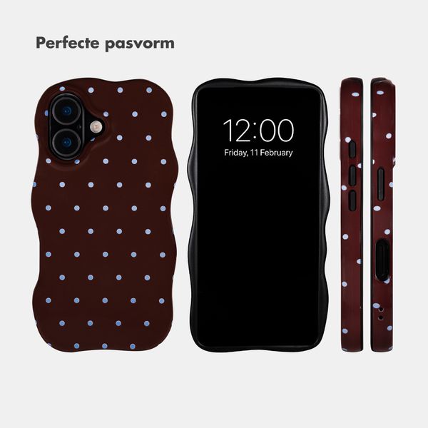 Selencia Vivid Wavy Backcover met MagSafe Apple iPhone 17 - Happy Dots Chocolate