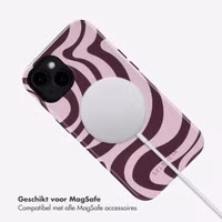 Selencia Vivid Backcover met MagSafe Apple iPhone 14 - Wavy Swirl Pink Plum
