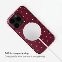 Selencia Vivid Back Cover with MagSafe Apple iPhone 15 Pro - Happy Dots Burgundy